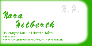 nora hilberth business card